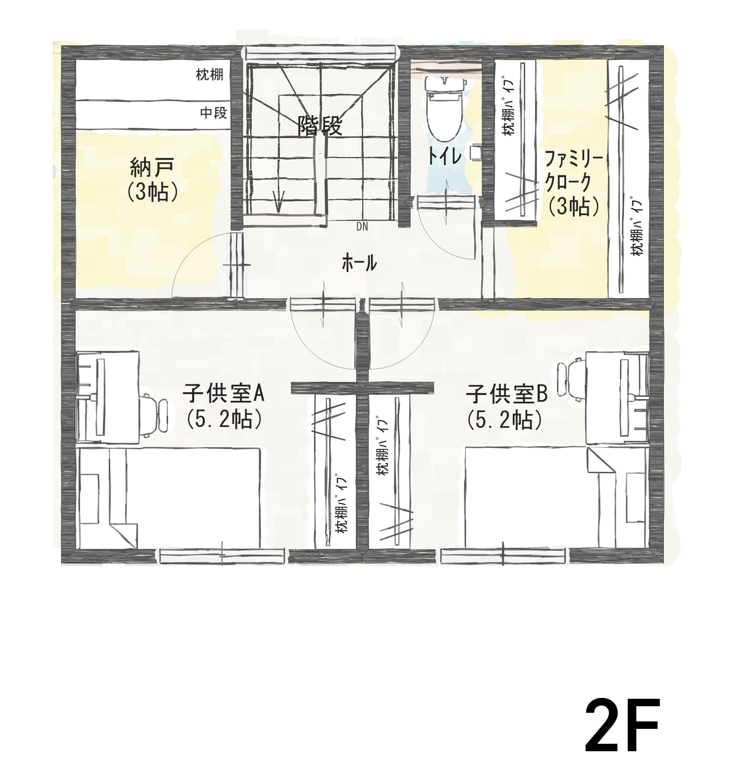 鯖江市糺町Ａ　建売住宅　3,168万円 見取り図：２階