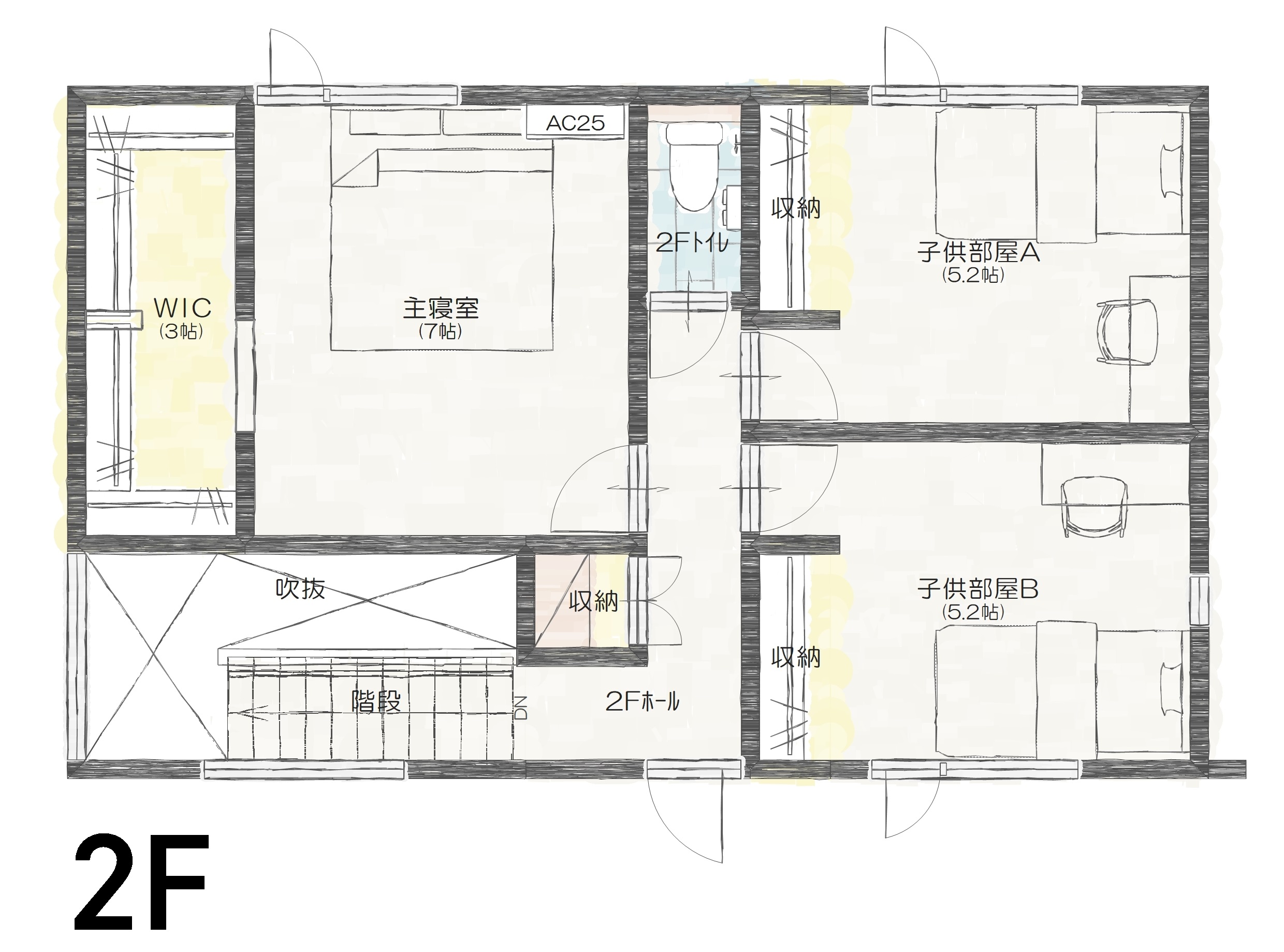 西区寺地Ｂ　建売住宅　3,350万円 見取り図：２階