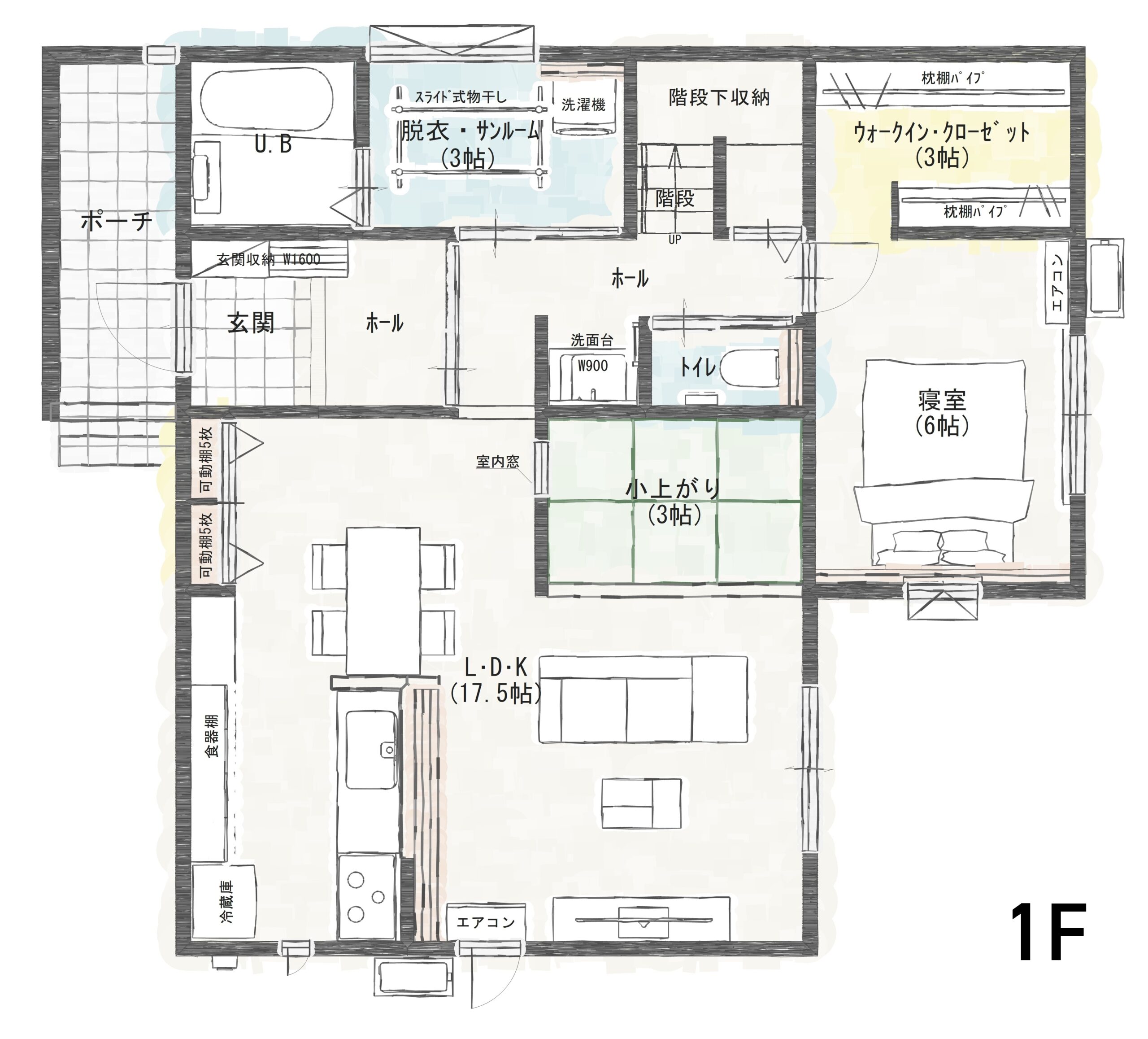 鯖江市糺町Ａ　建売住宅　3,168万円 見取り図：１階