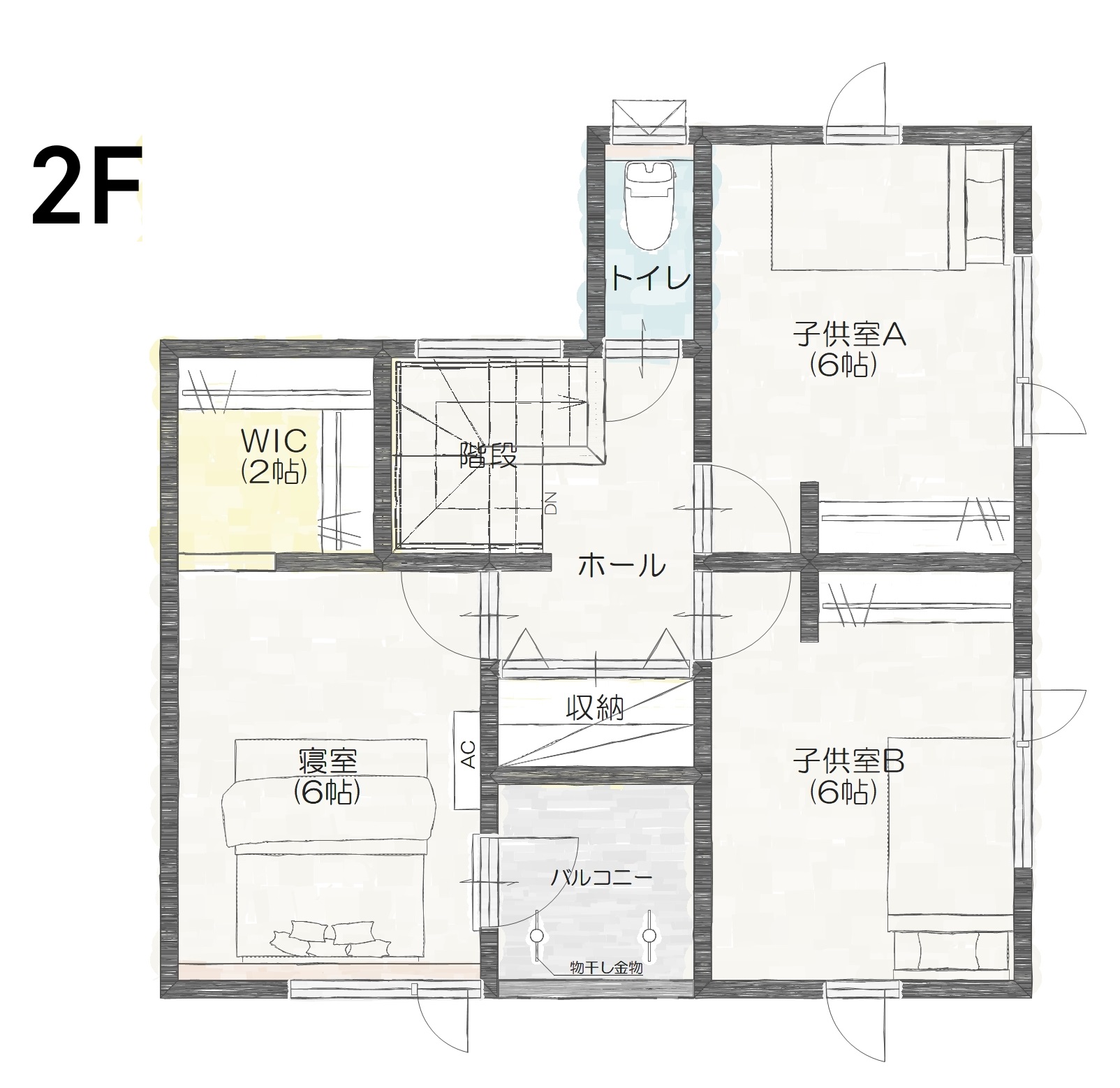 伊予郡松前町筒井Ｃ　建売住宅　3,680万円 見取り図：２階