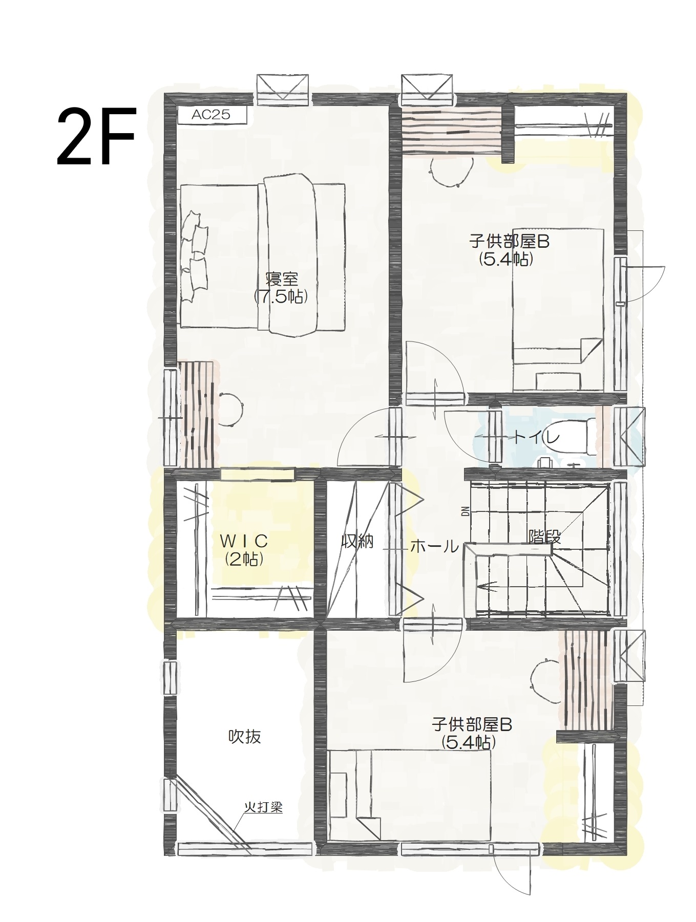 昭和町紙漉阿原Ａ　建売住宅　3,500万円 見取り図：２階