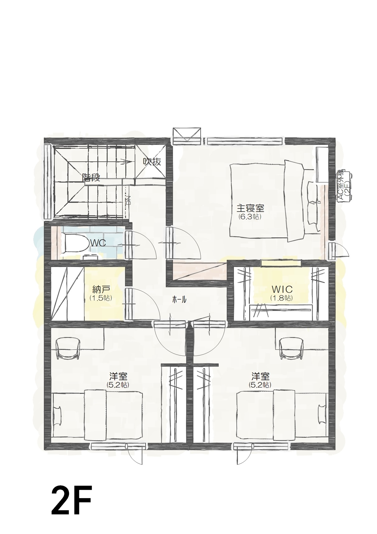 長岡市三和町Ａ　建売住宅　3,698万円 見取り図：２階