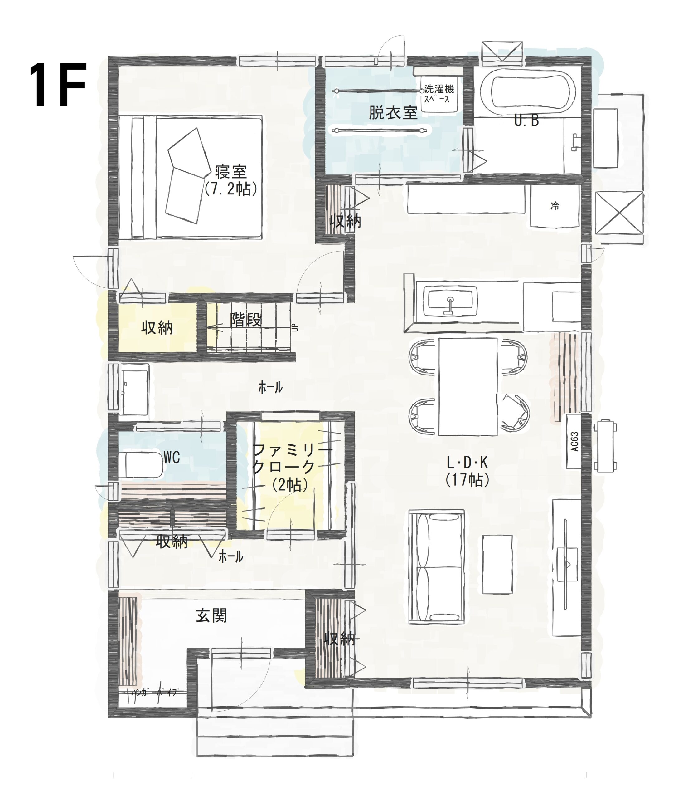 燕市吉田西太田Ａ　建売住宅　3,175万円 見取り図：１階