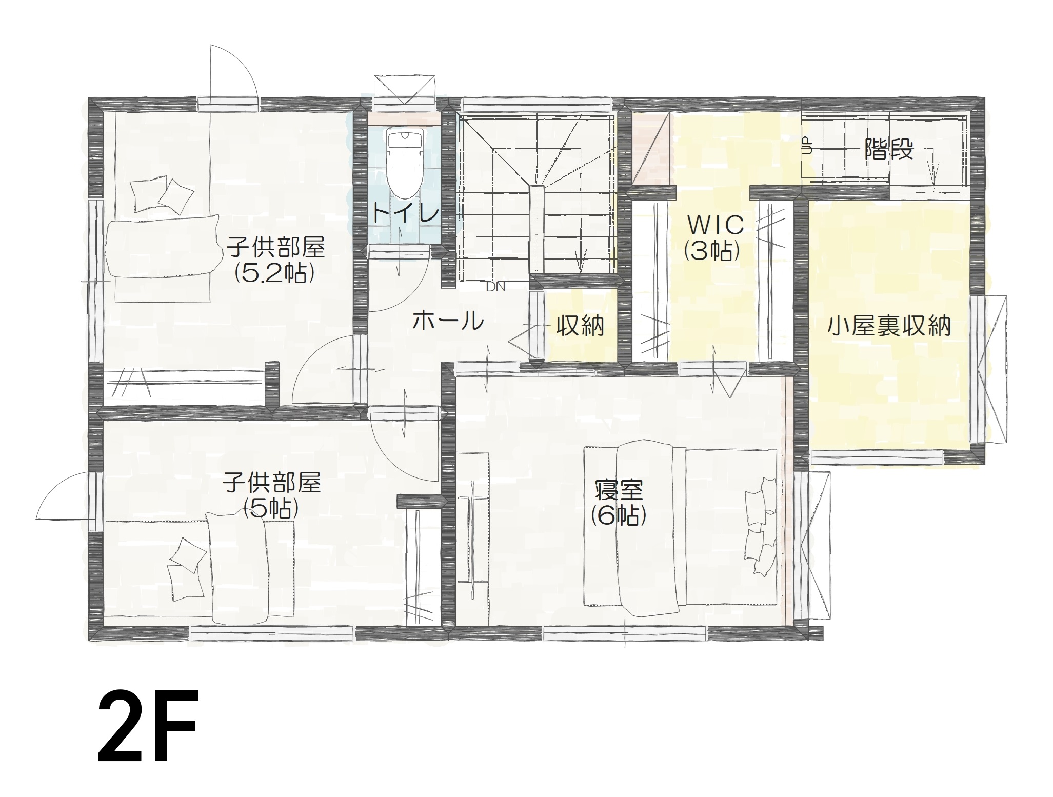 長野市篠ノ井布施高田Ａ　建売住宅　3,690万円 見取り図：２階