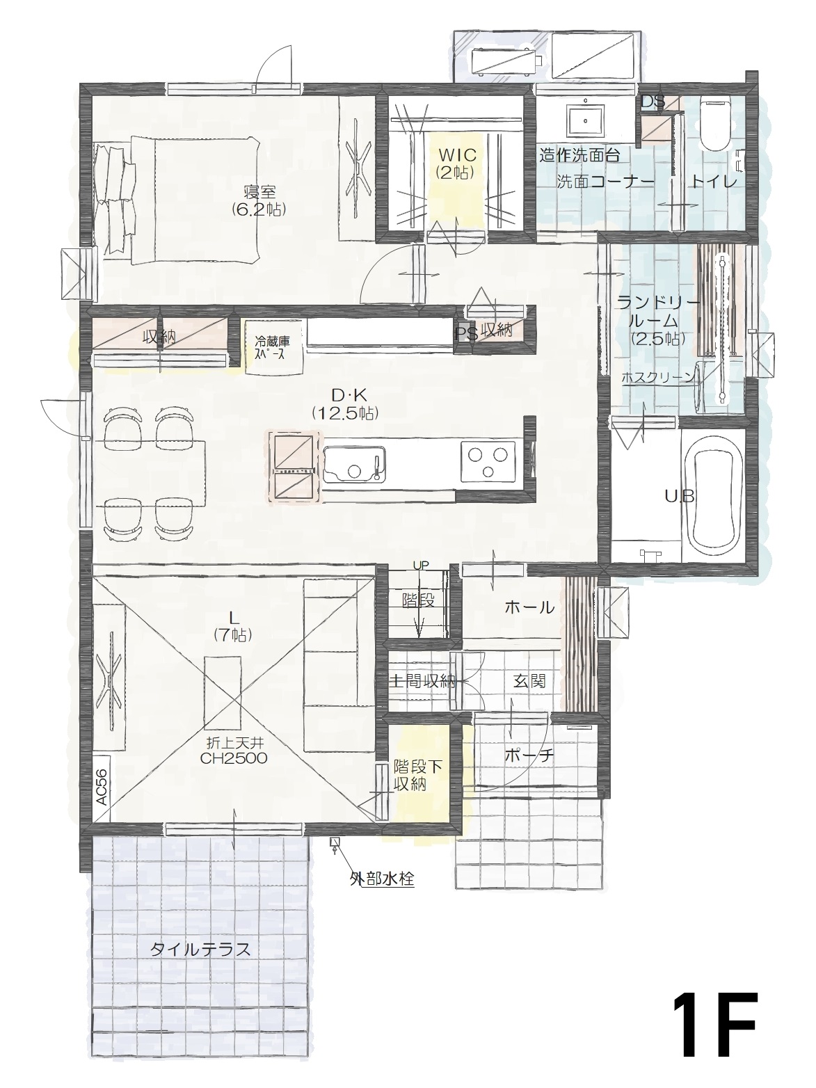 徳島市南庄町Ｃ　建売住宅　4,150万円 見取り図：１階