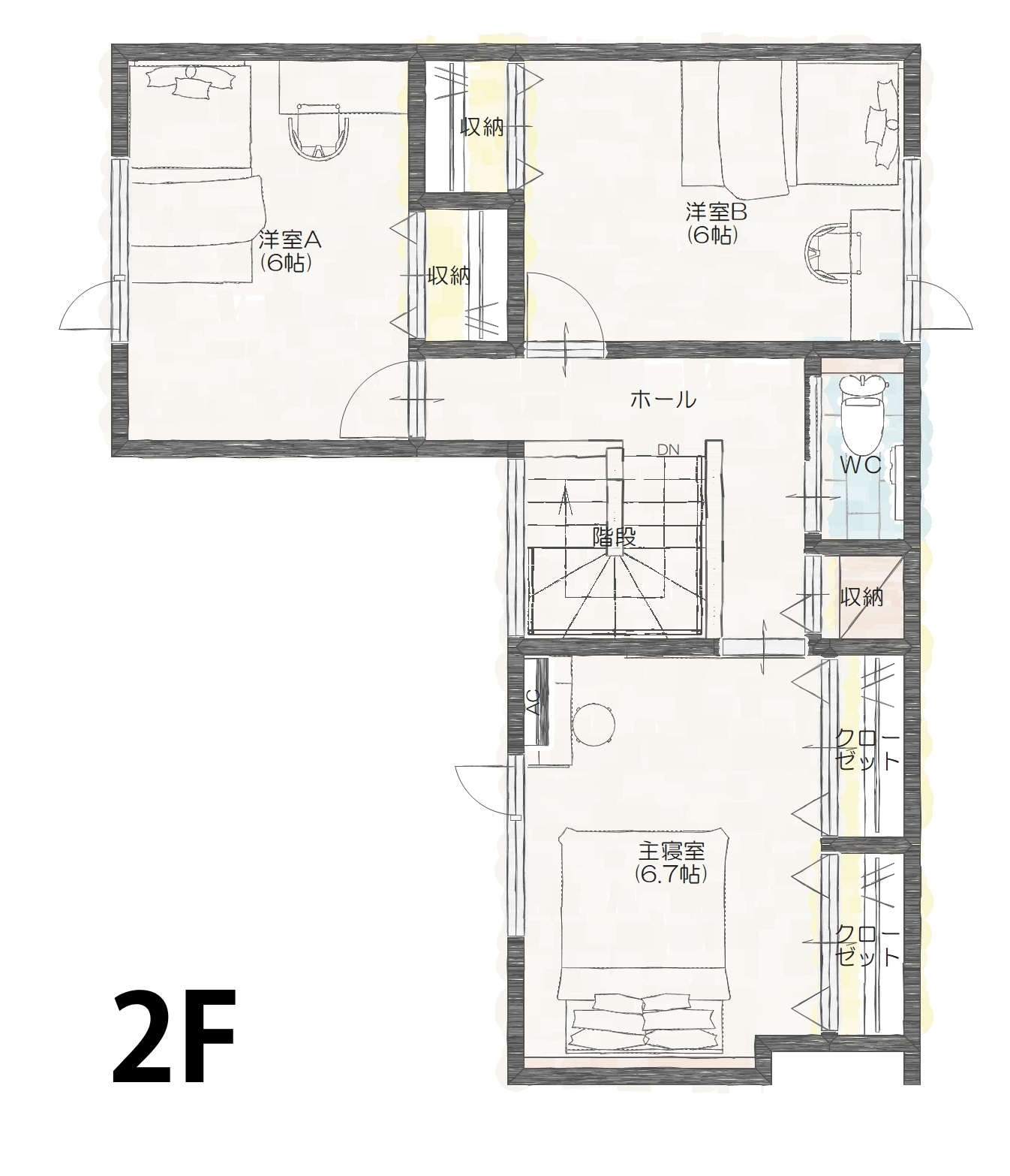 西区小針Ａ　建売住宅　4,490万円 見取り図：２階