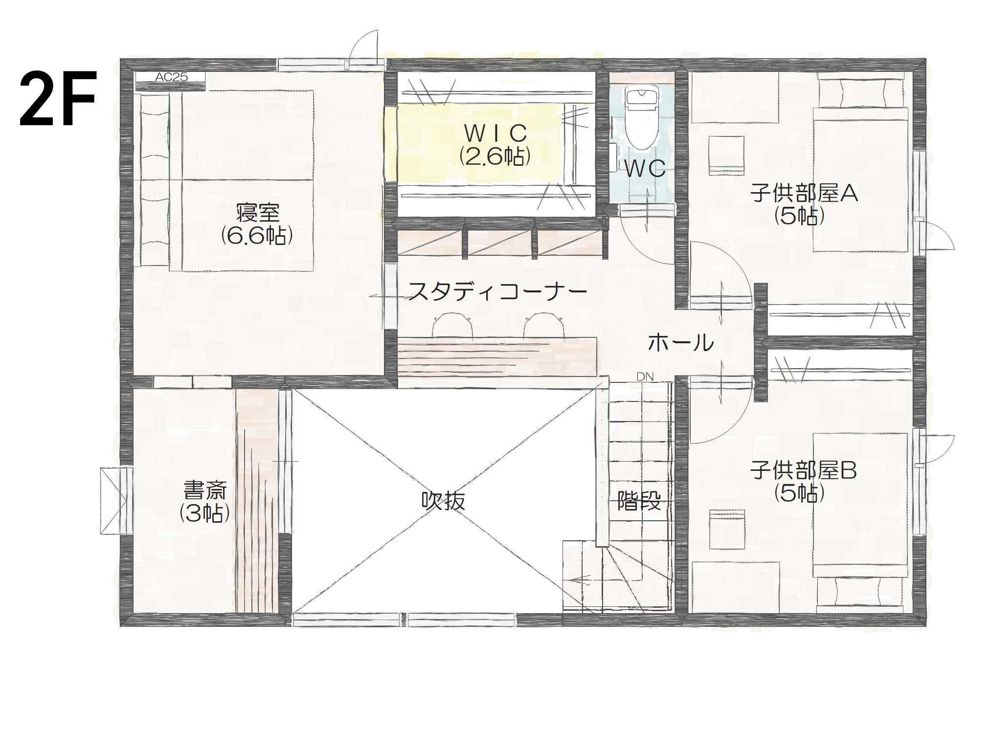 射水市二口Ａ　建売住宅　3,452万円 見取り図：２階