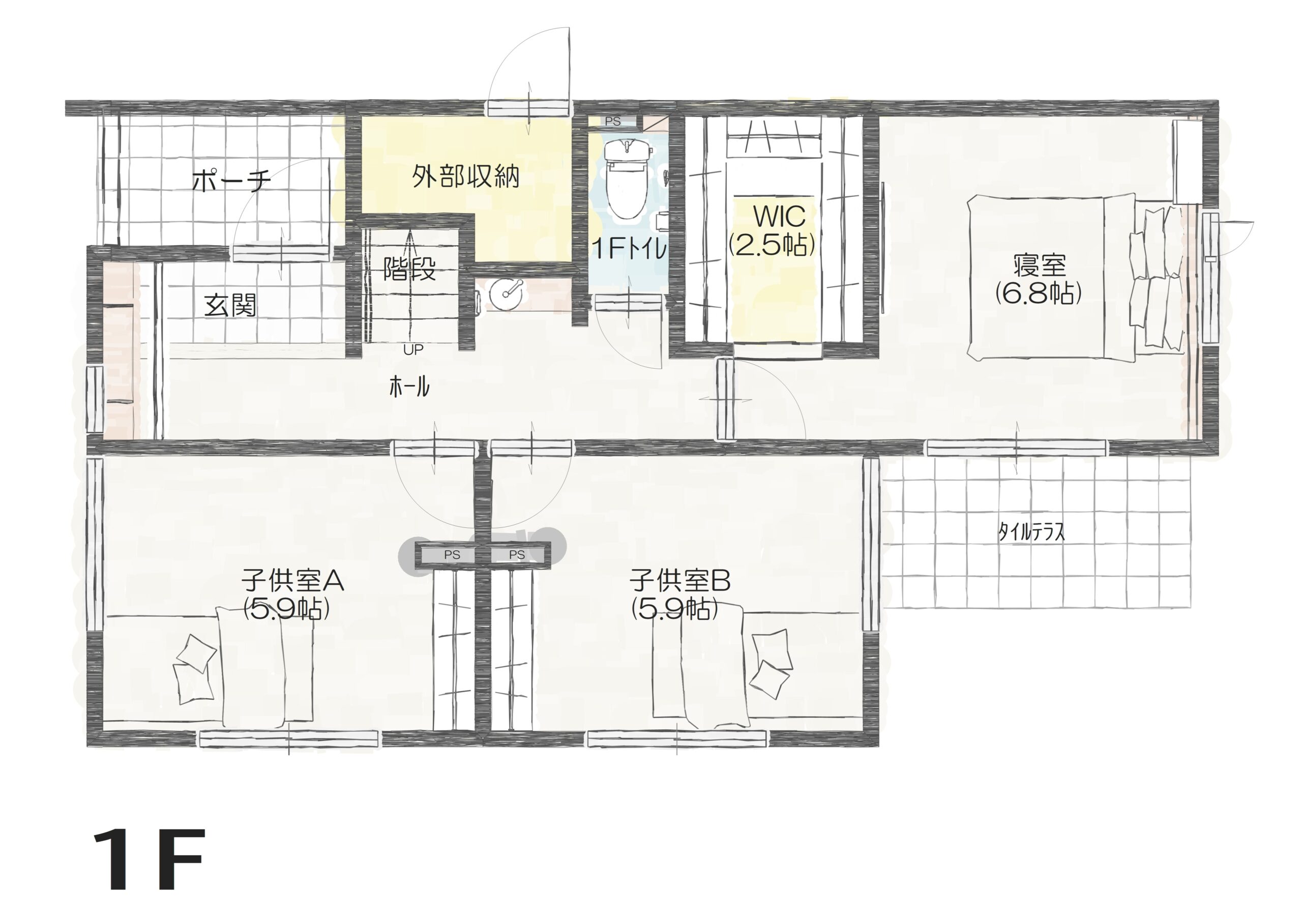 上越市五智Ａ　建売住宅　3,450万円 見取り図：１階