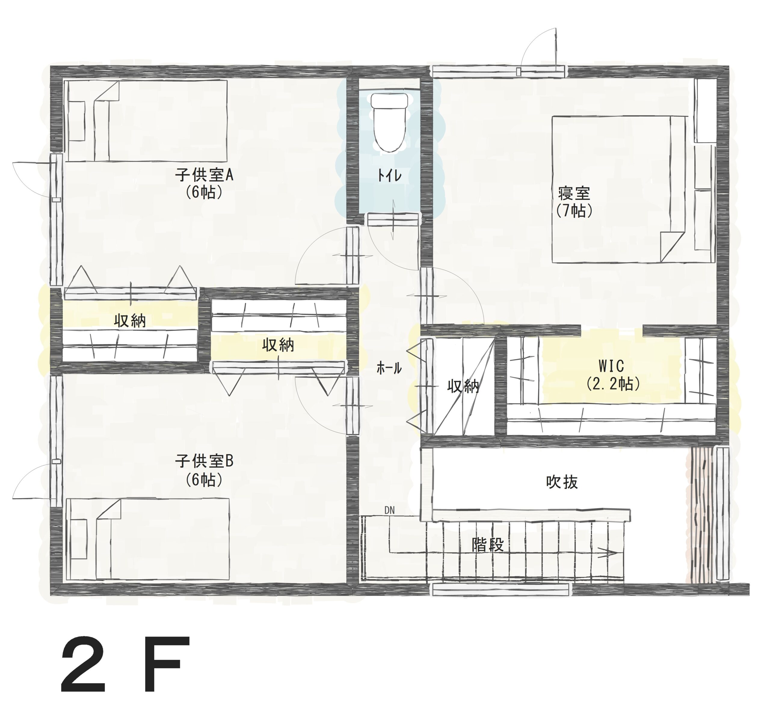 三条市新保Ａ　モデルハウス　3,115万円 見取り図：２階