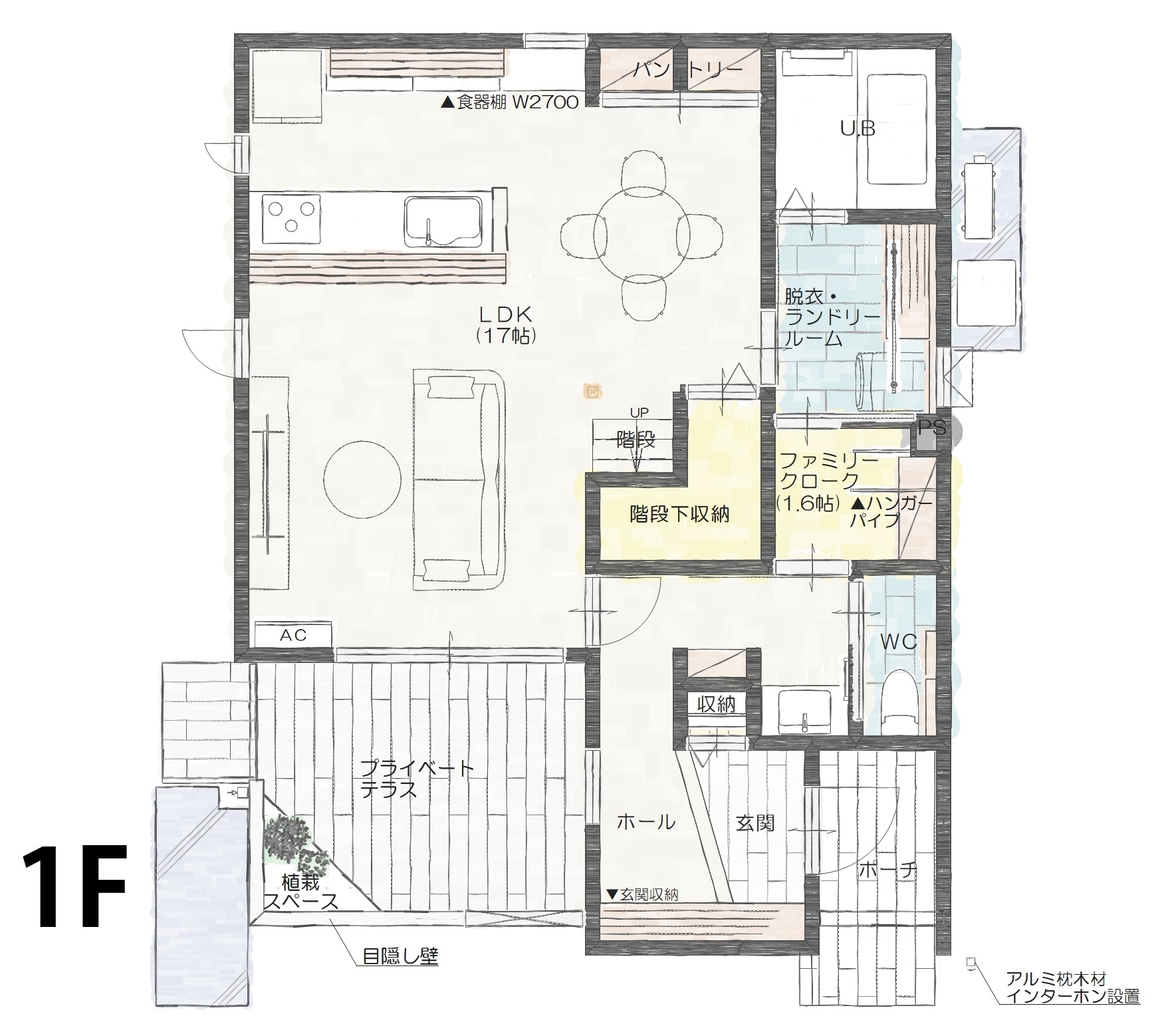 西区小針Ａ　建売住宅　4,490万円 見取り図：１階