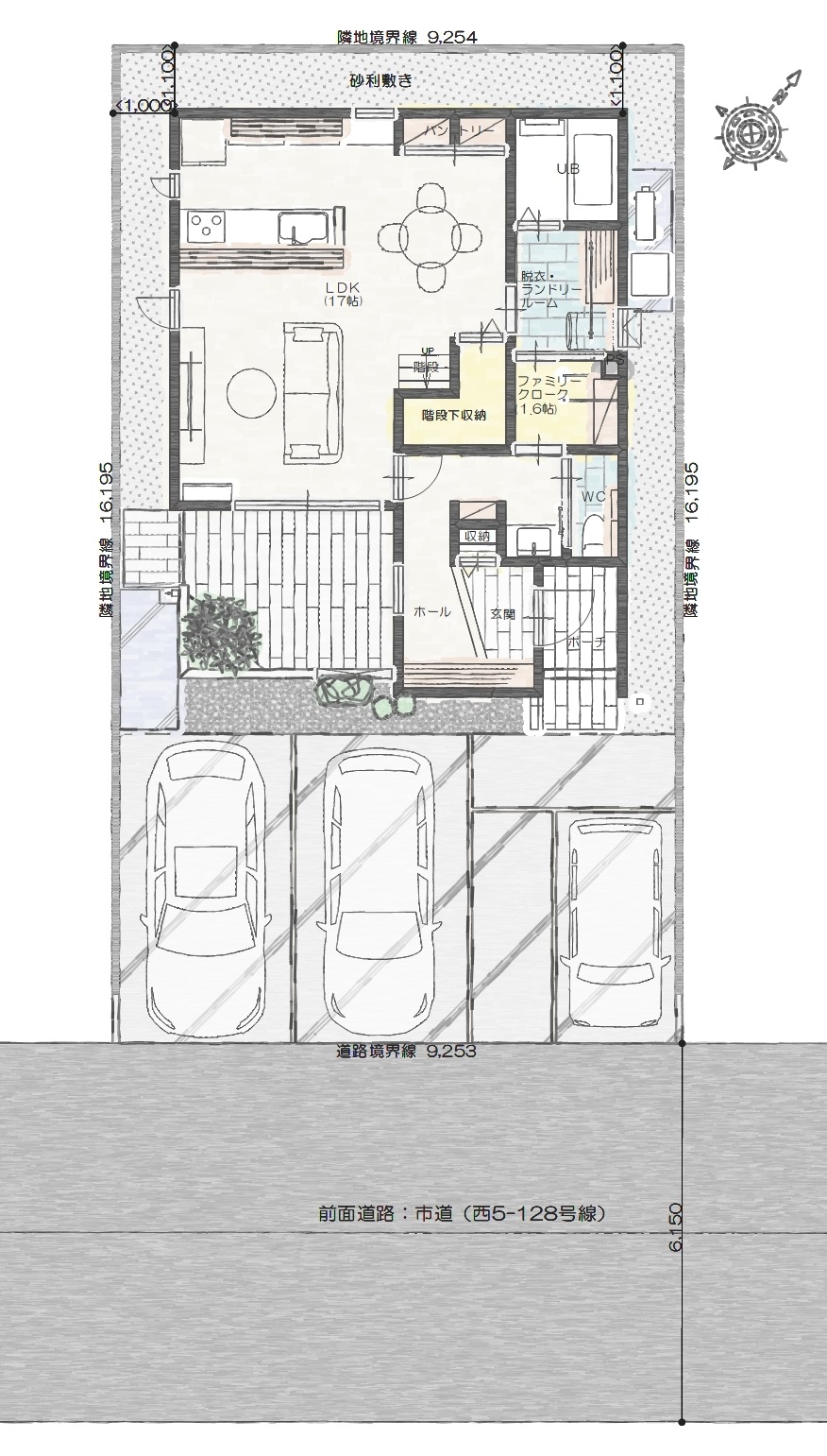 西区小針Ａ　建売住宅　4,490万円 見取り図：建物配置図